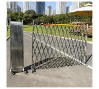 Retractable Stainless Steel Safety Gate with Wheels Expandable 1.5x2m Driveway Barrier Adjustable Crowd Control Solution for Traffic Management