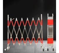 Retractable Stainless Steel Traffic Barrier with Universal Wheels - Flexible Industrial Gate Height 1.2/1.5m Adjustable Ideal for Outdoor Use