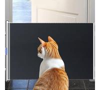 Retractable Stair Gate For Baby, Mesh Stair Gates For Baby Dogs Cat,No Drilling Retractables Pet Gates,Extendable Anti Dog Jumping Screen Stair No Drilling Fence, Sliding Mesh Fence Protective Barrier