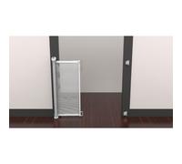 Retractable Stair Gate For Baby Or Dogs 180cm Extendable, 86cm Tall, Extra Wide Foldable Mesh Pet And Baby Safety Gate, One Hand Operation, For Stairs