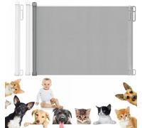 Retractable Stair Gate for Baby Pet, Extra Wide Baby Gate One-Hand Operation Safety Gate, Kids Safety Gate for Stairs, Hallways, Kitchen, Garden, Indoor and Outdoor 130 * 88cm(W*H),Grey