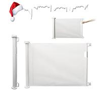 Retractable Stair Gate for Baby & Pets, Extra Wide, Extendable Barrier - Easy Latch, One-Handed Operation - 136cm Wide