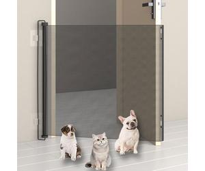 Retractable Stair Gate, For Dogs Baby, 110×80cm, Stair Door Partition Childproof Net, No Drill Baby Gate, Cat Baffle, For Deck Kitchen Porch Fireplace Pool Area