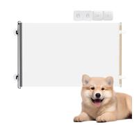 Retractable Stair Gate - Wall Mount Holders with Pull Rope for Heavy Pets | Escape Proof Parking Clothes Hanger for Kids, Cats, Play Area, Living Room