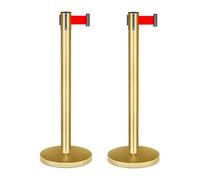 Retractable Stanchion Barriers Set, Heavy Duty Post System for Crowd Management in Airports and Events, 2 Pack