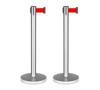 Retractable Stanchion Barriers Set, Heavy Duty Post System for Crowd Management in Airports and Events, 2 Pack