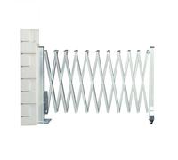 Retractable Steel Scissor Driveway Gate - Heavy-Duty Outdoor Folding Security Barrier for Traffic Control & Schools 80x150cm (31.5x59.1in) - Durable Connectable with Casters for Enhanced Acc
