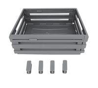 Retractable Storage Box Stackable Organizer Container Sturdy PP Expandable Design for Home Office Bedroom Living Room Pantry 30.5 to 51.5cm 24.5cm 12cm 6 Parts (Grey)