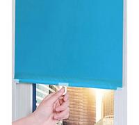 Retractable Suction Cup Roller Shades 40x125cm Blackout Blinds for Roof Windows & Doors No Drill Balcony Sunshade Privacy Curtain Blue Easy Install