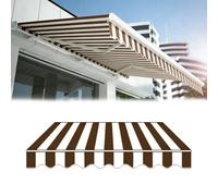 Retractable Sun e Canopy 6.5ft12ft Waterproof Awning Cover for Patio Yard BalconyBrownWhite Stripe 13x8ft (4x2.5m) Outdoor e Solution