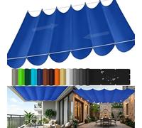 Retractable Sun e Canopy Waterproof Creamning with Grommets & Rope Wave e Sail for Pera Patios Courards VerandasSapphire Blue 150x400cm