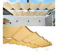 Retractable Sun e Sail ning for Balcony & Deck - UV Protect Canopy Kit with Sliding Track Outdoor Wave ning 1.2m x 18m (3.93ft x 59.05ft)