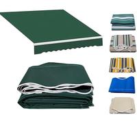 Retractable Sun Shade Awning Replacement Fabric - Waterproof Outdoor Canopy Cover, 280g Polyester for Window & Door (8x6.5ft, Green) - Durable Patio Screen