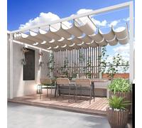 Retractable Sun Shade Canopy Adjustable Waterproof UV-Resistant Outdoor Awning Perfect for Patio Garden Beach and Deck Design