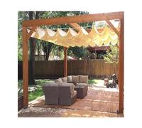 Retractable Sun Shade Sail for Pergola Custom Size Breathable Light Filtering Canopy with Sliding Rail Kit Adjustable Outdoor Shade Solution (L x W x H)