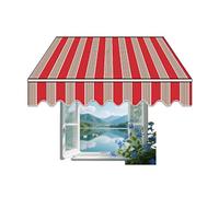 Retractable Sun Shades for Outdoor Patio Awning - Waterproof Polyester Canvas Replacement Ideal for Shops & Restaurants 6x2.5m/20x8ft Stripe B Design