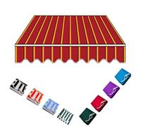 Retractable Sunshade Canopy Cover 12x10FTWaterproof Awning Fabric for Gardens Terraces Shops & GaragesRed Stripe Canvas Shelter (3.5x2.5m)