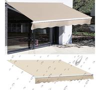 Retractable Sunshade Canopy Fabric, Waterproof UV-Resistant Polyester, 280g Durable Garden Cover, Shade Awning 2.4 x 2.1m, Stylish Beige Color