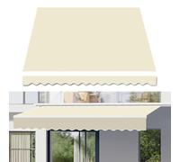 Retractable Sunshade for Patio, Waterproof 100% Polyester UV Protection, Various, 300g, Beige Canopy Cover (Size: 2.4 x 2.1m)