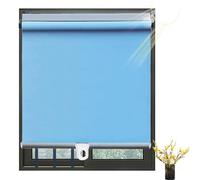 Retractable Sunshade Roller Blinds,Blackout Roller Shades for Windows,Temporary Blinds No Drilling,Thermal Insulated/Privacy Curtains,32-150cm Wide,for Balcony Bedroom,Blue-70×130cm(28 * 51in)