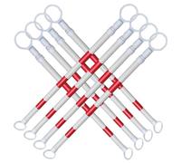 Retractable Telescopic Safety Cone Bar (5.2-9.8 ft) - Traffic Barrier Extension Poles with Reflective Tape (Red & White, 8 Pcs) for Enhanced Visibility and Safety