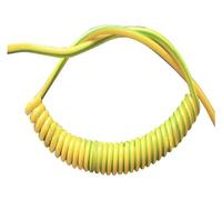 Retractable Telescopic Spiral Cable,Curly Cable,Spring Telescopic Spiral Cable Yellow-Green Ground Wire Single Core 20/18/17/15/13/11/9/7AWG Shrinkable Cable Copper Wire Telescopic Wire(11awg 4mm2,Str