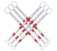 Retractable Telescopic Traffic Cone Barrier - 5.2 to 9.8 ft, 6 Pcs Safety Cone Extension Poles with Engineer Grade Reflective Tape (Red & White) for Effective Traffic Control