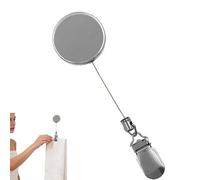 Retractable Towel Clip - Stops Wet Cloth Problems, Classic Self Adhesive Holder, 60 Centimeter Pull + 35g Mass Heavy Duty Iron Wall Hook - For Drying
