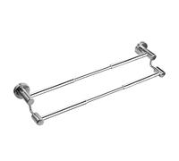 Retractable Towel Rail High-low Double Rod Bathroom Hand Towel Holder Stainless Steel Towel Rack Kitchen Towel Bar Adjustable from 38.3cm to 62cm Wall mount Towel Rail with Screws| Polished Silver
