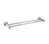 Retractable Towel Rails Flat Double Rod Bathroom Hand Towel Holder Stainless Steel Towel Rack Kitchen Towel Bar Adjustable from 38.3 cm to 62cm Wall mounted Towel Rail with Screws | Polished Silver
