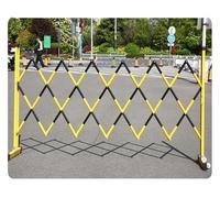 Retractable Traffic Barrier, Expandable Metal Fence on Wheels, Flexible Crowd Control for Events, Yellow & Black, 1.2 x 3.5 m, Mobile Safety Barrier for Visitor Managemen