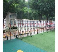 Retractable Traffic Barrier Mobile Stainless Steel Safety Parking Gate with Wheels Portable 3.6x19.7ft Driveway Guard for ge School Mall - Silver