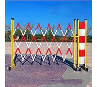Retractable Traffic Barrier - Portable Expandable Barrier with Wheels Adjustable Gate Thickened Foldable Design for Streets (Red 4m)