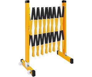Retractable Traffic Barrier - Safe Outdoor Folding Gate for Kids & Pets, Expandable Metal Barrier for Schools, Blue & White, 1.2m x 1.5m