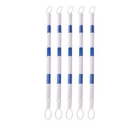 Retractable Traffic Barrier Set - 5 Pieces Connecting Posts for Traffic Cones Expandable Sidewalk Separator Portable Safety Barriers (Blue)