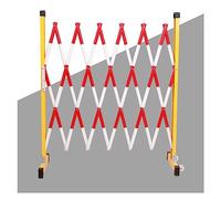 Retractable Traffic Bcade - Portable Folding Scissor Gate nchs for Outdoor Road & Ga - Space-Saving Safe Ber - Yellow 5m, Red 6m
