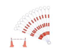 Retractable Traffic Cone Bar From 4ft To 6.6ft Expandable Safety Cone Bars For Parking Lots Barricade For Road Construction(Red and White,12Pcs)
