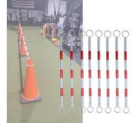 Retractable Traffic Cone Barriers, 8 Pcs High Visibility Portable Red-White Connecting Rods for Gym, Safety Barriers, Crowd Control