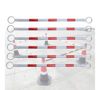 Retractable Traffic Cone Connecting Rods, 6.5ft Portable PVC Barrier Bar(Red-white,6 pcs)