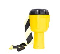 Retractable Traffic Cone Topper Tape - 9 Meter | Cone Belt Barrier | Cone Mountable Emergency Warning Belt | High Visibility Retractable Belt Stanchion