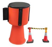 Retractable Traffic Cone Topper Tape, ABS road cone connection, Hazardous Caution Tape, for highway maintenance and road construction sections,5m,2PCS