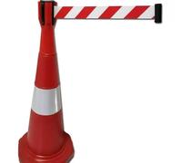 Retractable Traffic Cone Topper Tape - Telescopic Barrier Belt for Traffic Control Safety Cones Red 2m Length Ideal for Crowd Management & Event Planning
