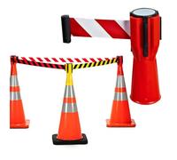 Retractable Traffic Cone Warning Belt - Multicolor Caution Belt 2-10m (Red 5m/16.4ft) for Safety & Crowd Control Ideal for Roadwork & Events