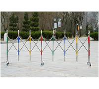 Retractable Traffic Fence,Expandable Metal Barrica Stainless Steel Safety Barrier Gate Movable Folding Isolation Fence Outdoor Push-Pull(Multicolor,1.5x8m)