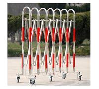 Retractable Traffic Fence,Expandable Metal Barrica Stainless Steel Safety Barrier Gate Movable Folding Isolation Fence Outdoor Push-Pull(Red-silver,1.1x5m)