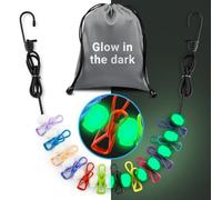 Retractable Travel Clothes Line - Travel Washing Line with Pegs That Glow in The Dark- 7.5ft/2.2m Camping Washing-Line for Outside, Hotel Room or Cruise