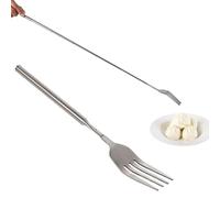 Retractable Travel Cutlery Set, Portable Extendable BBQ Fork and Spoon Extended from 9inch to 23inch,Reusable Camping & Picnic Utensils (Fork)