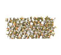 Retractable Trellis Fence Expanding Fence Screening with Artificial Champagne Buds Leaves for Backyard Decor, Expanding Screening