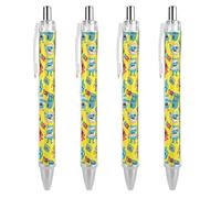 Retractable Trippy Anime Monster Hamburger Drink Ballpoint for Office Accessories, Ink Pens Smooth Writing, 4pcs 0.5mm Gel Pen for Men Women