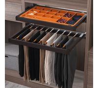 Retractable Trouser Rack & Closet OrganizerPullOut Hanger for Pants & Coats Hanging Rod for Efficient Closet Storage Ideal for Jeans & Clothes Sorting (Color: Grey)